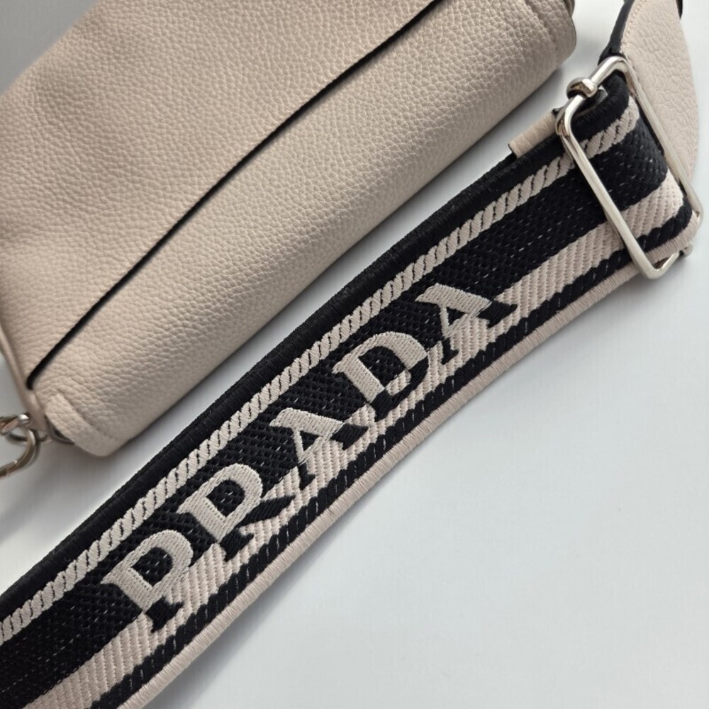 PRADA Flou leather shoulder bag NINFEA pink beige - Picture 7 of 9